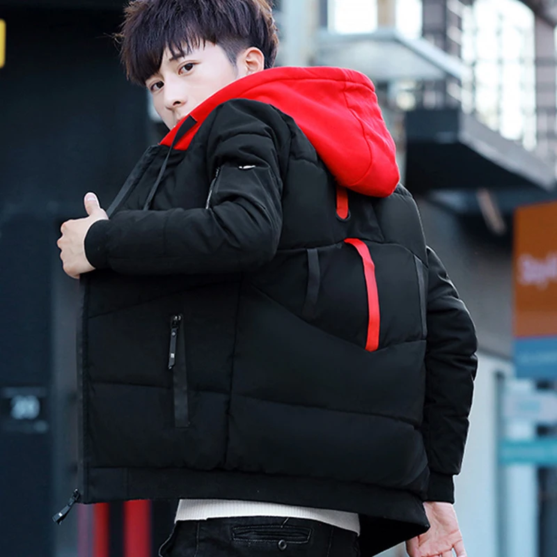 Парка мужская с капюшоном и карманами универсальная простая парка в Корейском