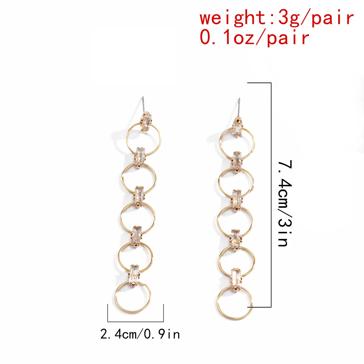 

KunJoe Fashion Elegant Tassel Long Earring Set for Women Crlystal Circle Golden Pendant Earring 2021 Trend Jewelry Party Gift