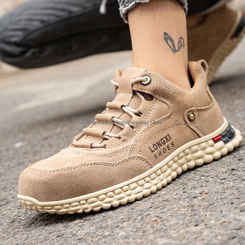 

Four Season Safety Shoes Men's Boots Working Shoes For Men Anti-Smashing Boots Male Lightweight Shoes New Protective Sneakers