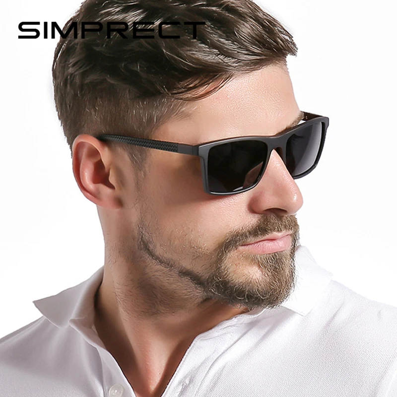 Мужские поляризационные солнцезащитные очки SIMPRECT TR90 квадратные UV400 2021 Ретро