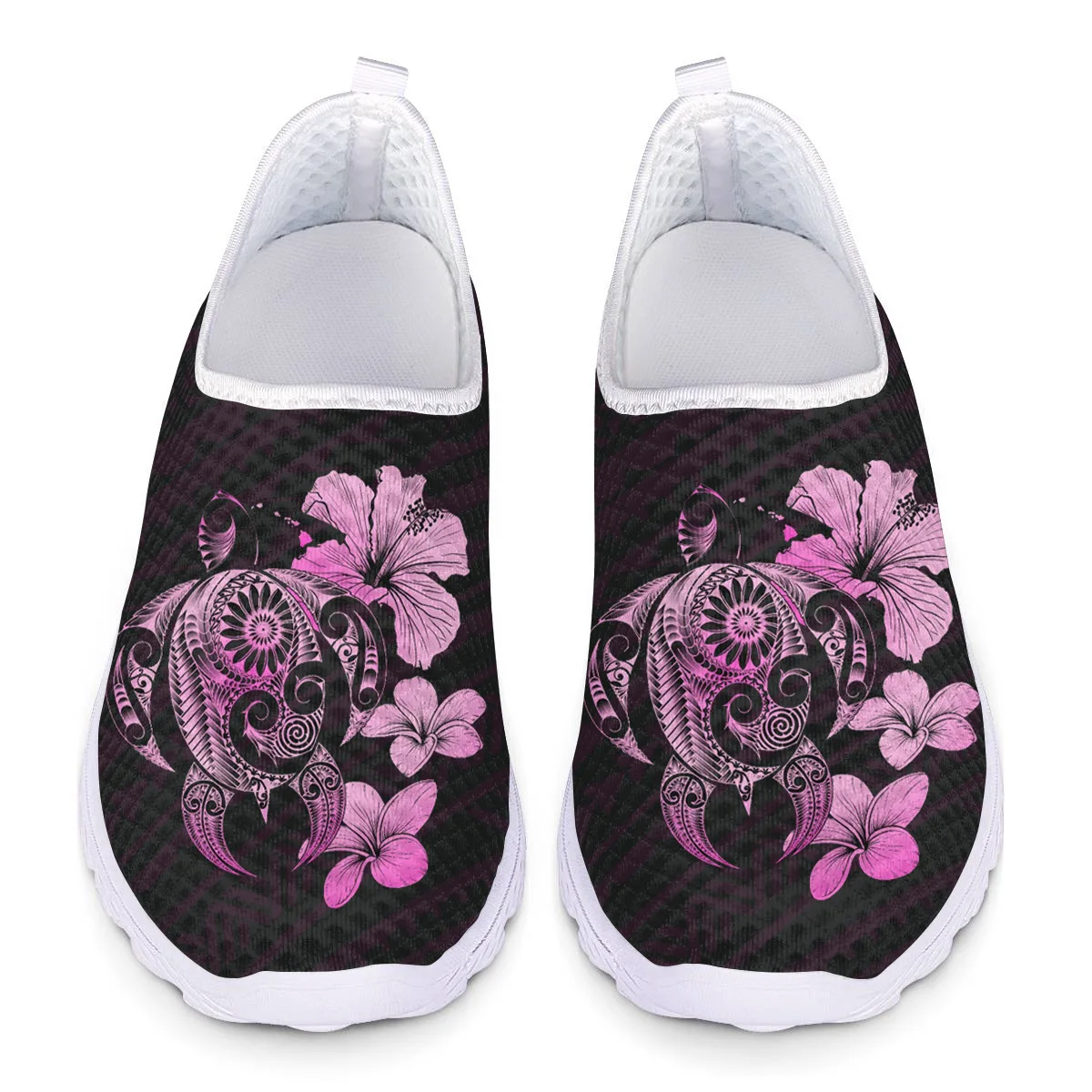 

Beautiful Pink Flower Print Women Flats Shoes Breathable Lightweight Ladies Summer Outdoor Sneakers Casual Shoes
