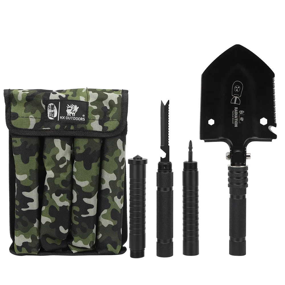 

Черная Нескользящая ручка из нержавеющей стали, портативная уличная спасательная садовая многофункциональная Военная прочная лопата и до...