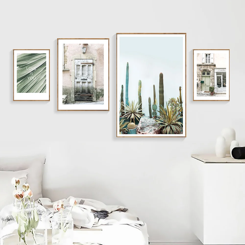 Пейзаж настенная живопись холст картина с зелеными листьями настенные картины