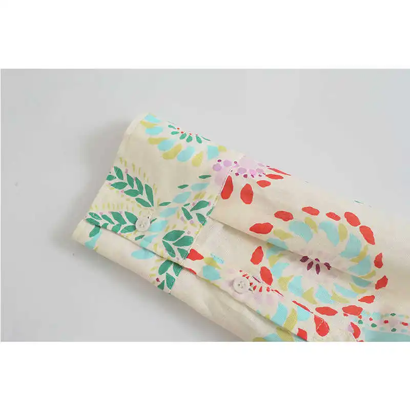 

New shirt za 2021 retro fashion print single-breasted lapel spring casual female shirt chic youth female shirt