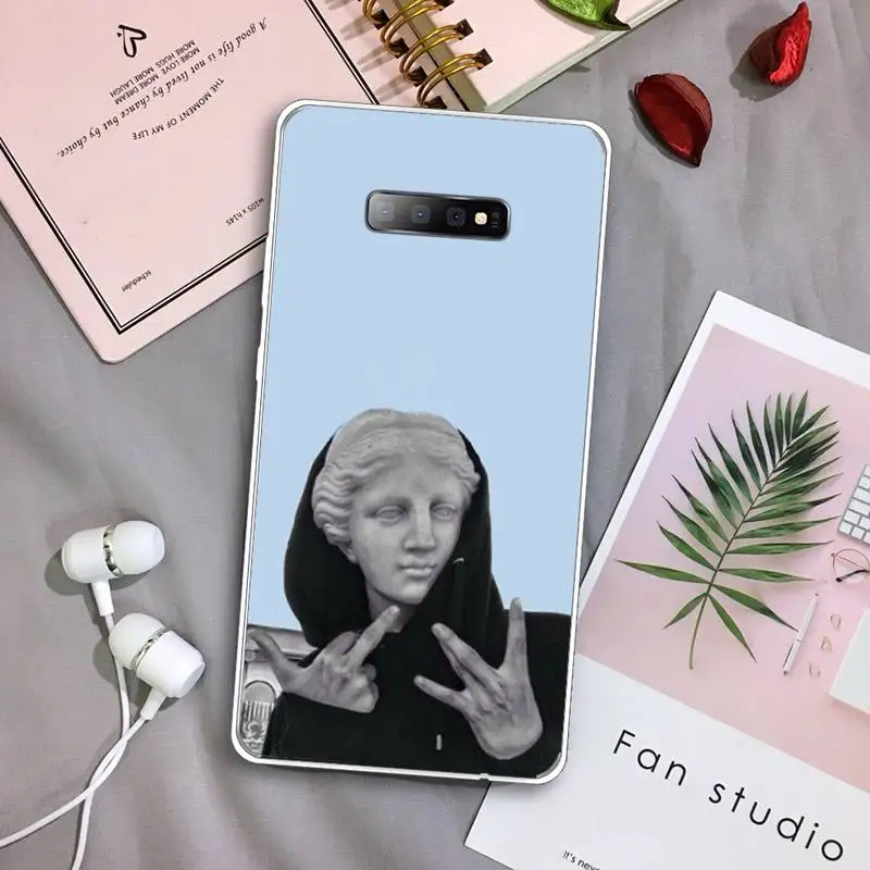 

Phone Case Transparent For Samsung Galaxy S A 5 7 8 9 2015 20 edge plus 10 e lite 2019 flower girl skull animal anime universe