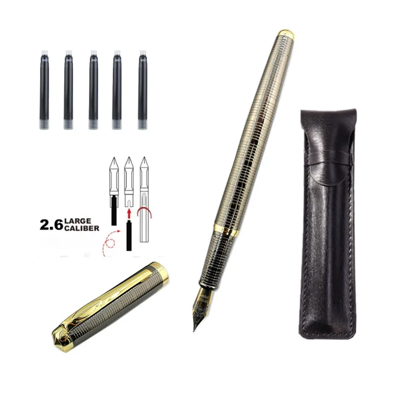 

Metal Carved Fountain Pen Iridium 0.5mm Ink Pen Office Business Writing Gift Ink Pen