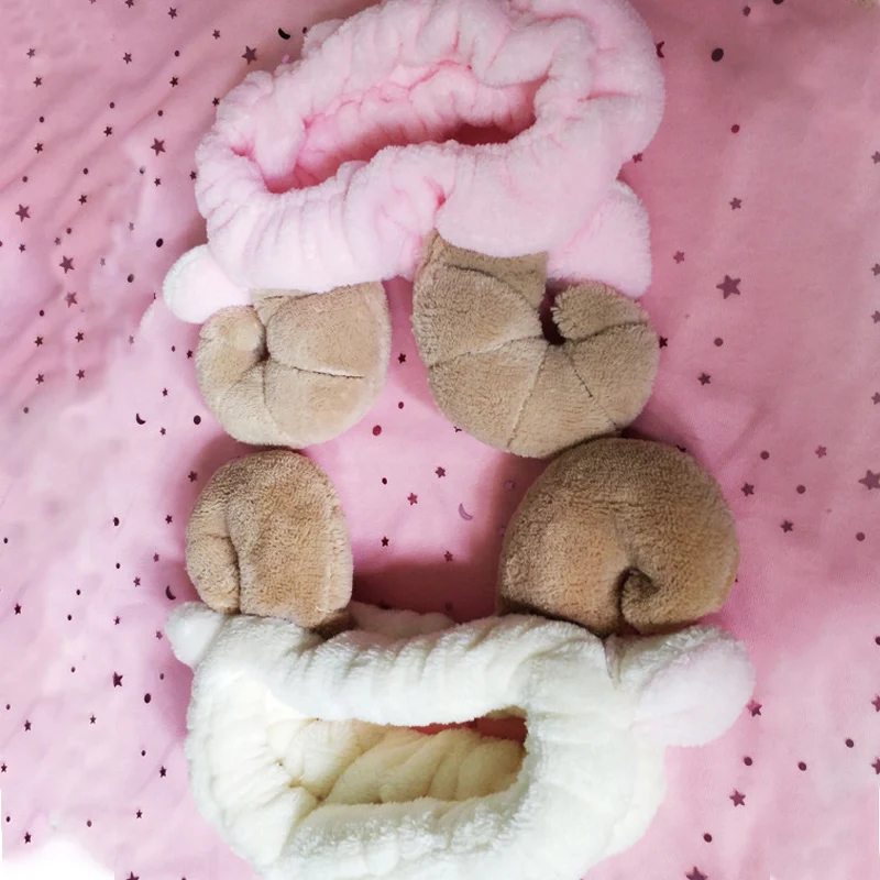 

Q Children Solid colors Hair Accessories Wash Face Makeup Head Band Elastic Portable Wide Side Cartoon Headband for Women