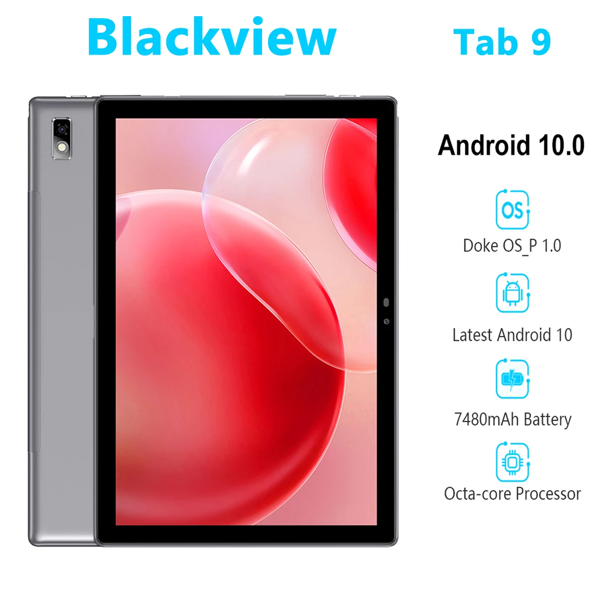 Планшет Blackview Tab 9 экран 10 1 дюйма 4 Гб ОЗУ 64 ПЗУ Восьмиядерный процессор RAM4G камера 13
