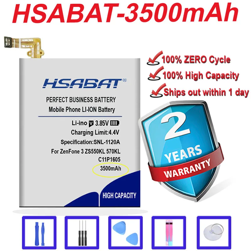 100% новый аккумулятор HSABAT 3500 мАч C11P1605 для ASUS ZenFone 3 ZS550KL 570KL Z01FD|Аккумуляторы