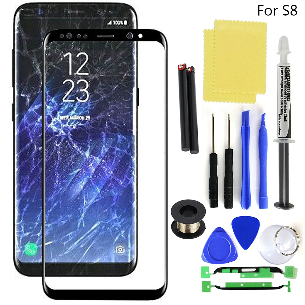 Замена переднего стекла для Samsung Galaxy S8 S9 S10 Plus Ремонт экрана передняя внешняя