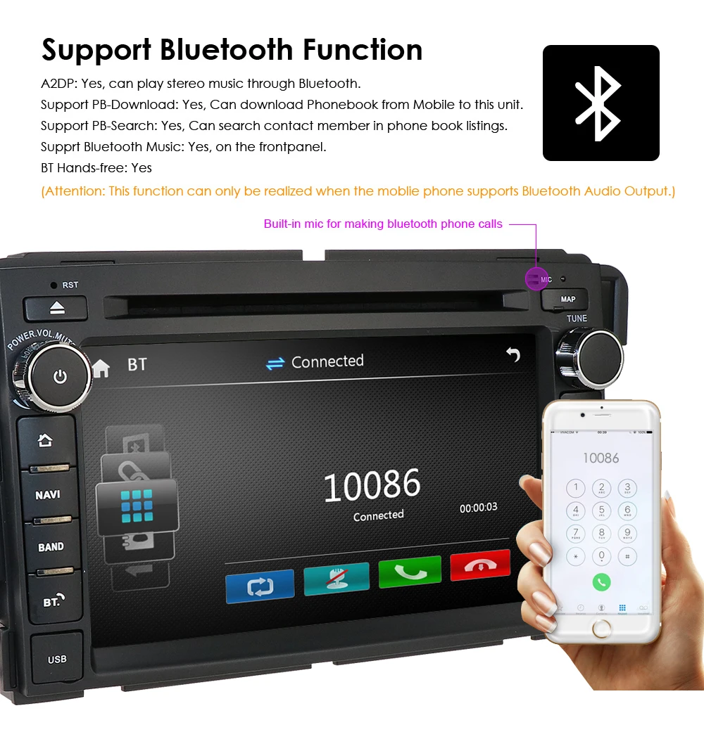 2 Din автомобильный стерео DVD-плеер GPS для GMC Yukon надлежащей Шевроле 2008-2013 Silverado 1500 2012