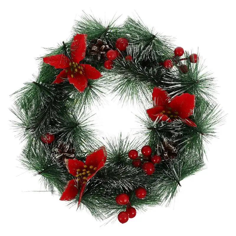 

1pc Christmas Artificial Garland Festival Pendant Christmas Wreath Adorn