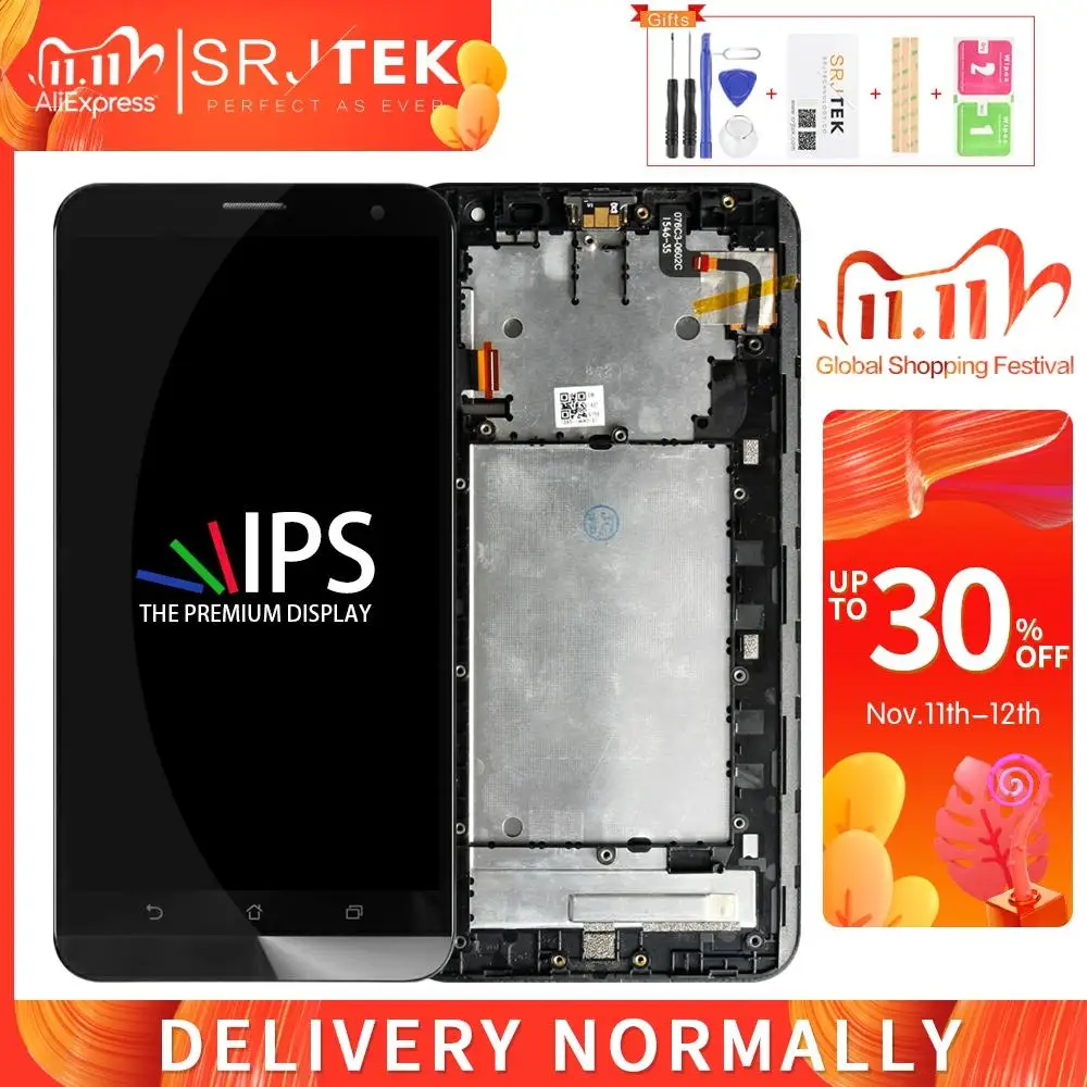 Srjtek для Asus ZenFone 2 Laser ZE600KL ЖК матричный сенсорный экран дигитайзер полная сборка/с