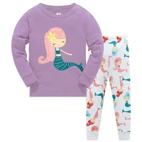2021 baby cartoon pajamas girl pajamas set girls blouses and trousers kids 2 piece sleepwear cotton clothing set 3y 8y