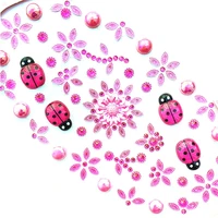 1pc acrylic crystal sticker ladybug stickers diy decals accessories mobile phone laptop decoration children kids girls toys gift