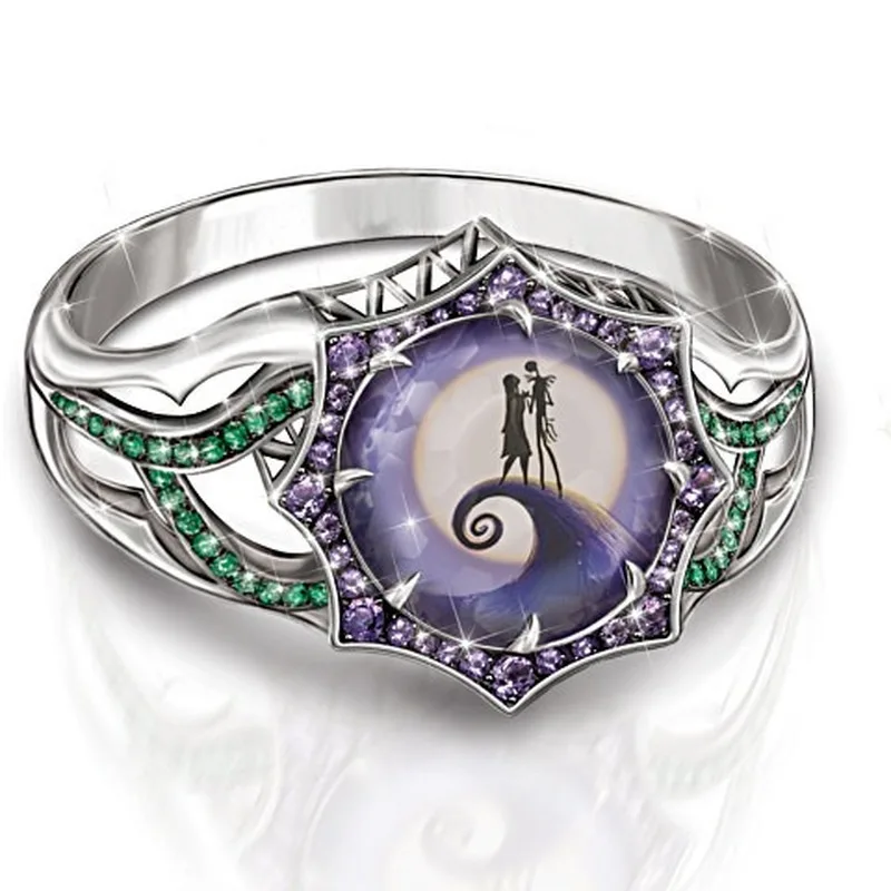 Creative Christmas Eve Scare Ring Micro-inlaid Zircon Halloween for Women Silver 925 Birthday Party Gift | Украшения и аксессуары
