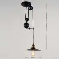 nordic retro chandelier loft creative restaurant bar coffee strap light iron telescopic pulley