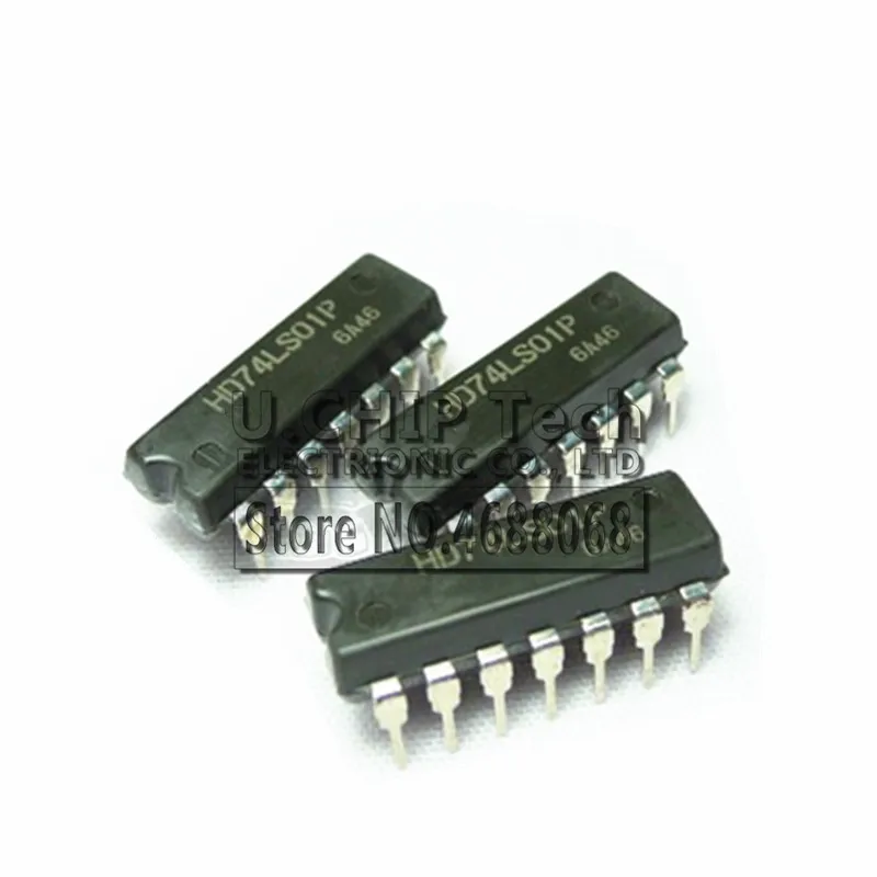 

10pcs/lot 100% New original HD74LS01P SN74LS01N 74LS01 DIP-14 Quad 2-input NAND Gate IC