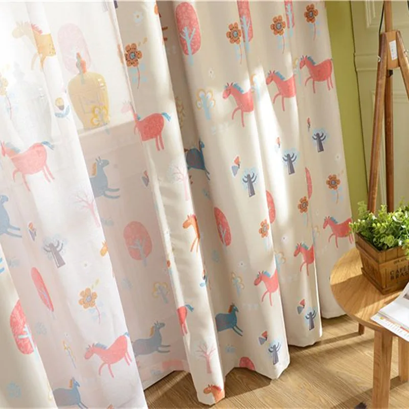 Мультфильм пони односторонний свет затенение печать занавес детский сад на