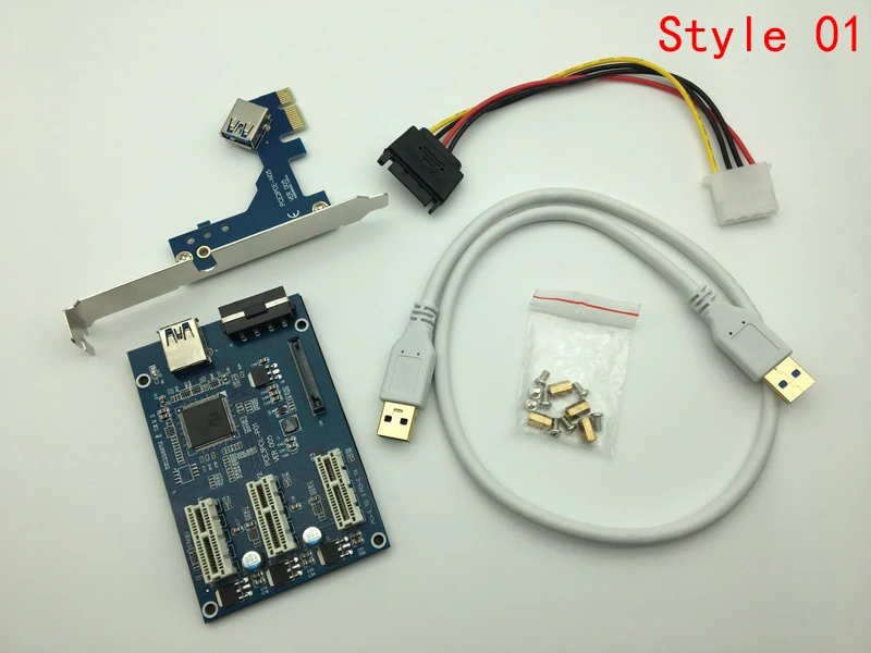 PCI E 1X Комплект расширения с 1 до 3 портами и 4 Экспресс переключателем усилитель