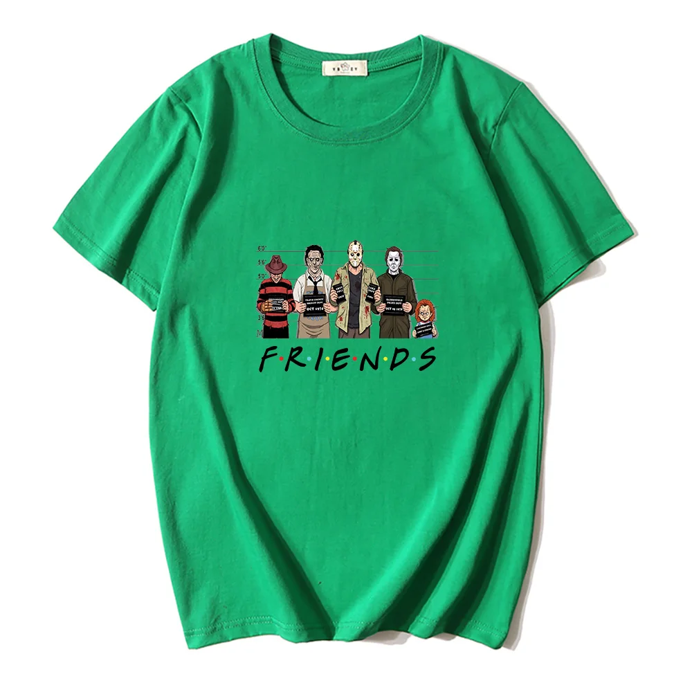 Новинка лета 2021 Мужская футболка с принтом ужасов и друзей удобные дышащие топы