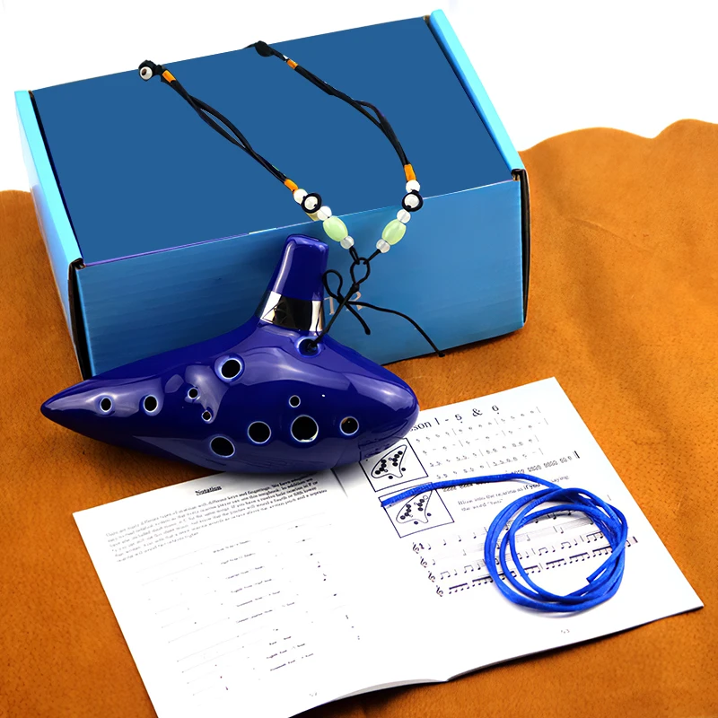 Классический синий музыкальный инструмент The Legend Ocarina с 12 отверстиями Alto C
