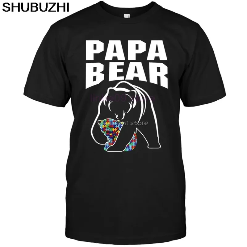 Брендовая мужская футболка Papa Bear sbz6260 для осмотра аутизма | Мужская одежда