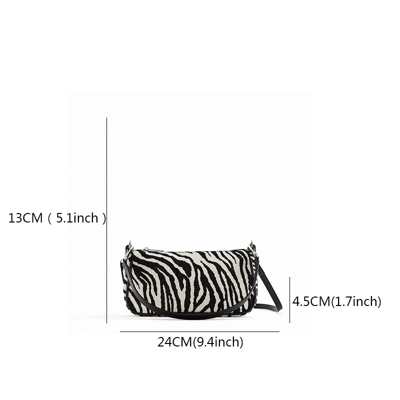 

New Zebra Pattern Leather Baguette Bags For Women Vintage Female Shoulder Messenger Bag Lady Clutch Purse Bolso 2021 New