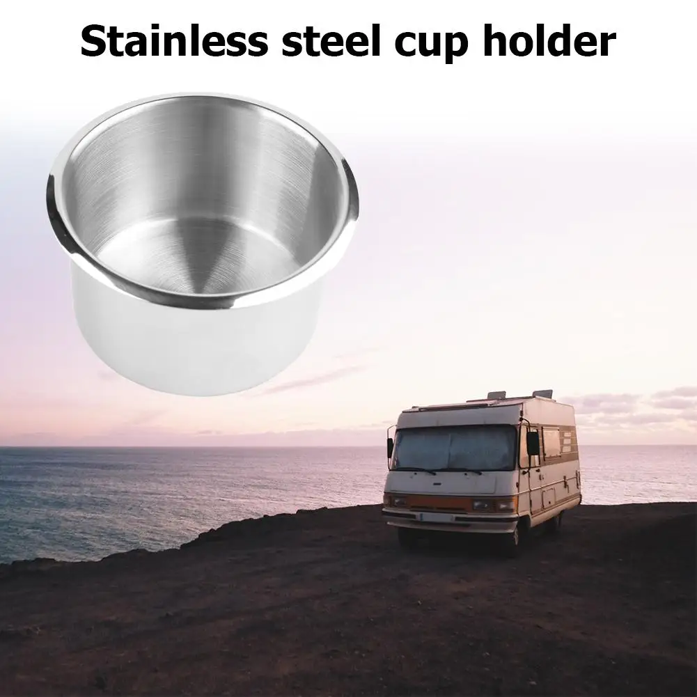 

ALLOYSEED 1pc Drink Holder Durable Cup Universal Stainless Steel Cup Drinking Holder for Marine Boat Yacht RV Camper Truck