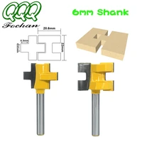 qqq 2pcs 6mm shank t slot tenon milling cutter carving knife square tooth router bits for wood tool woodworking