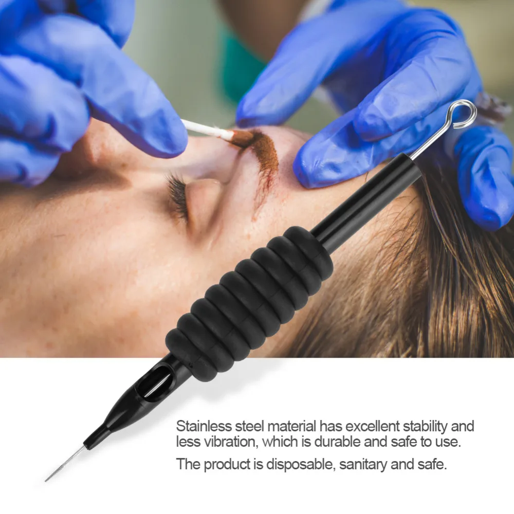 10 шт./компл. одноразовые стерильные иглы для тату Полуперманентная Силиконовая