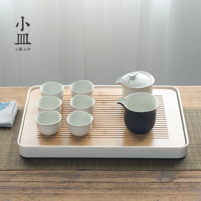 

Маленькое блюдо, чайный поднос из бамбука, чайный сервиз Кунг-фу, Японский современный простой чайный столик, тарелка для хранения воды, чай...