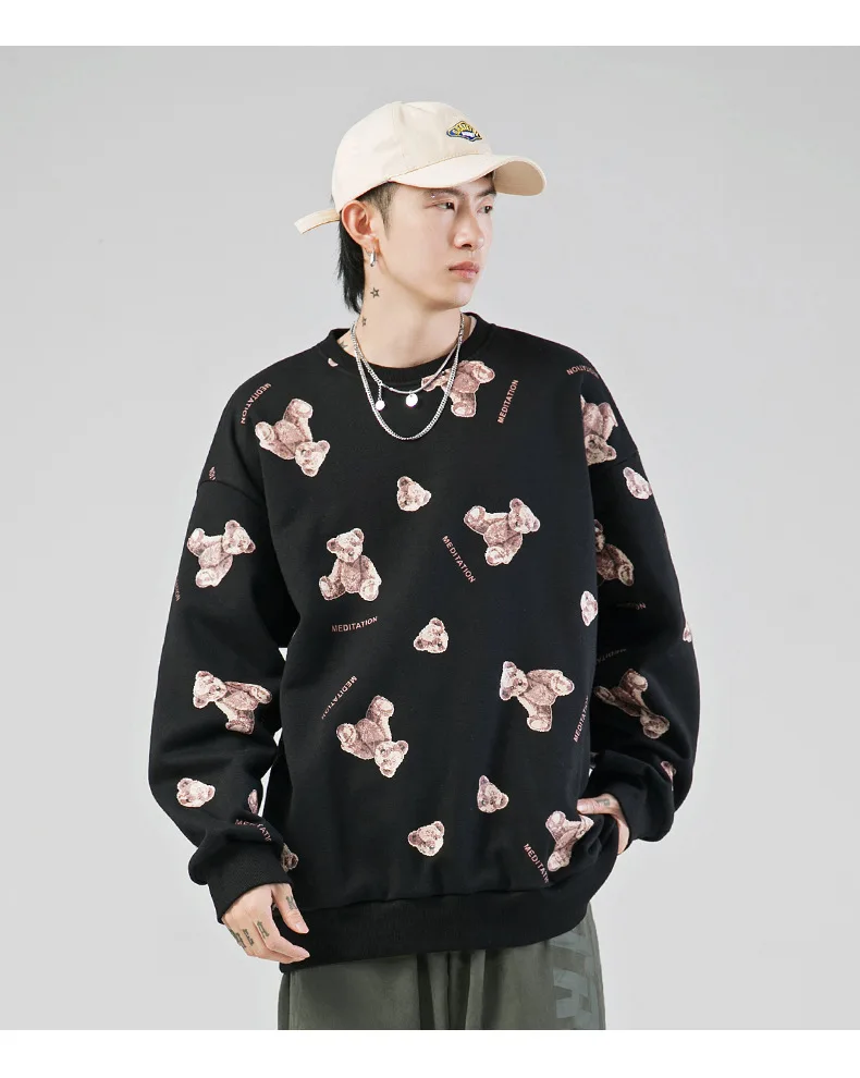 

2020 Autumn New Fashion Brand Sweater Men and Women Couple Bear Printed Jacket Comfortable Skin-Friendly Fashion Sweater