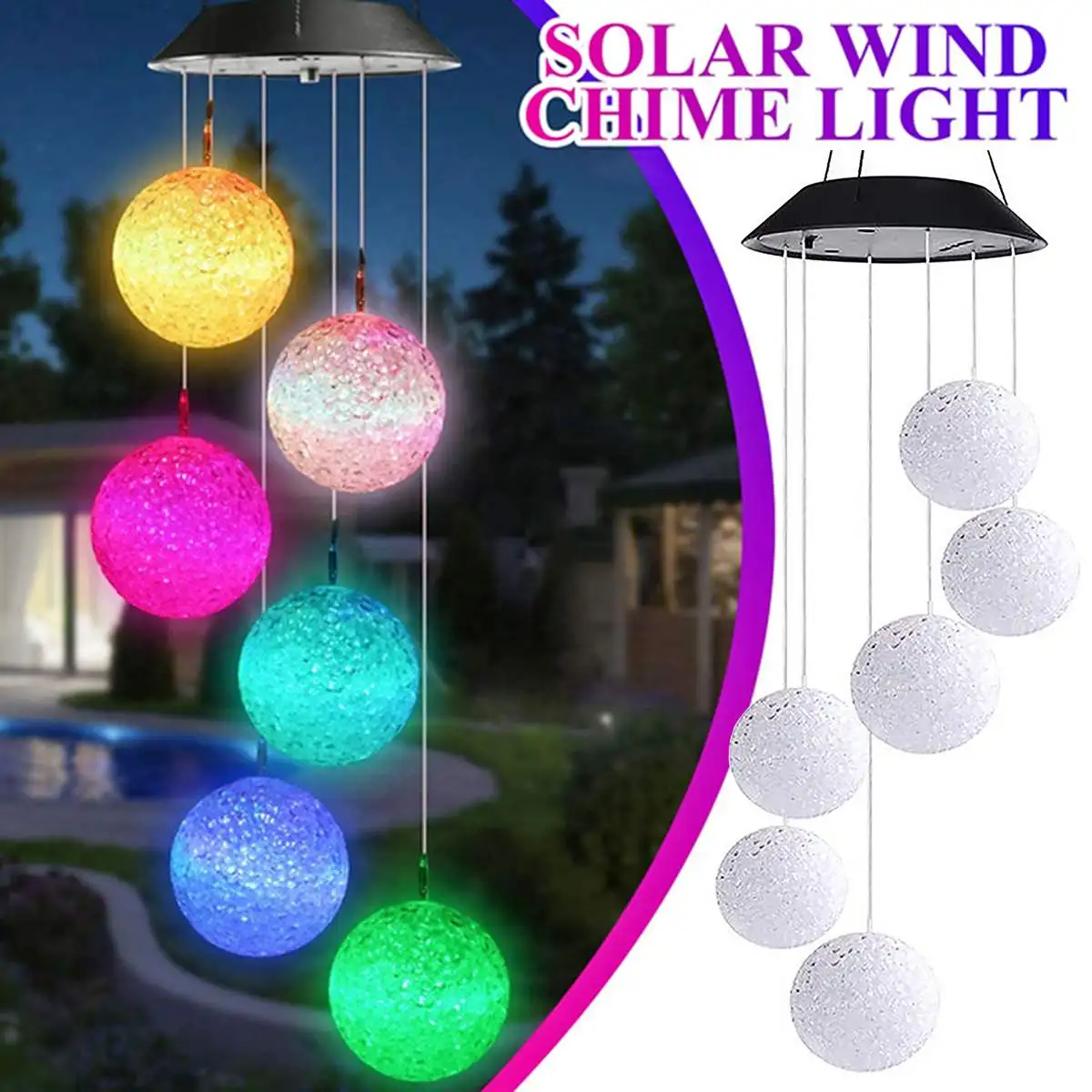 

Светодиодная гирлянда на солнечной батарее, многоцветсветодиодный светильник-Спиннер для сада, двора, коридора, вечеринки