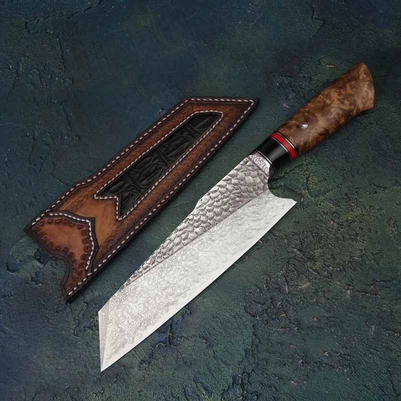 FZIZUO 7,5 ''VG10 Дамасская сталь Santoku нож ручной работы танто Точка кухонные ножи японский набор кухонных ножей кухонные инструменты