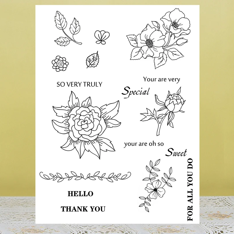 

ZhuoAng Leaves And Flowers Clear Stamps/Silicone Transparent Seals for DIY scrapbooking photo album Clear Stamps