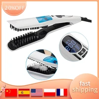 hair brush hair straightening iron with built in comb 4 temp settings and anti scald perfect for professional salon at home