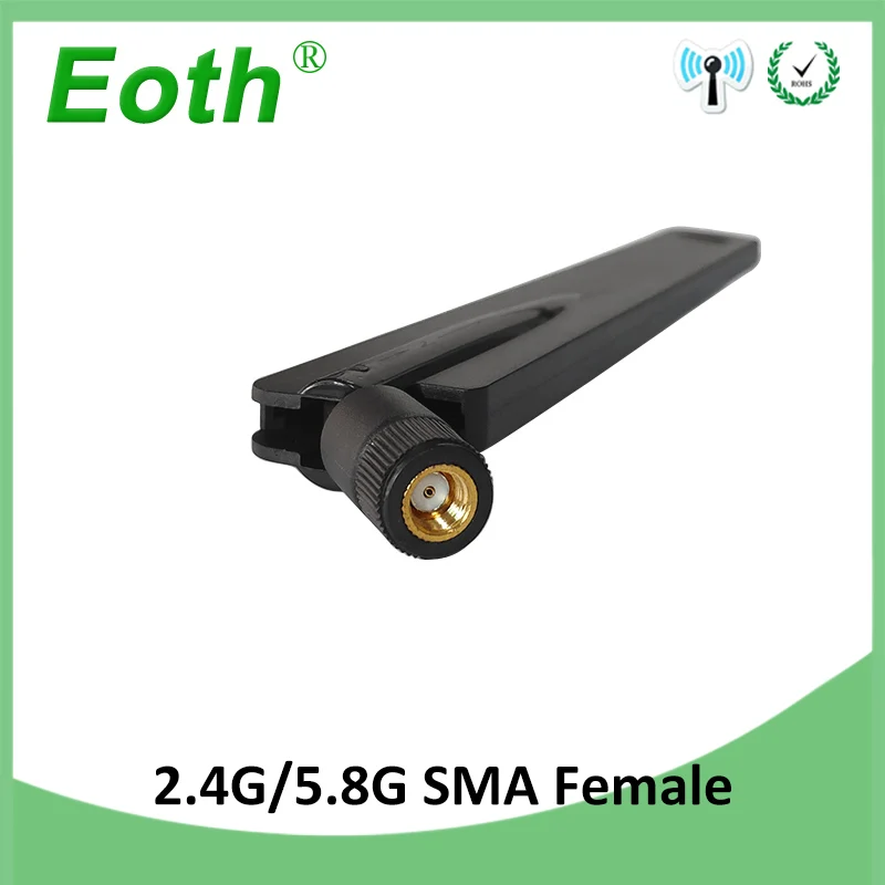 EOTH5pcs 2.4g 5.8g antenna 5dbi sma female wlan wifi dual band antene iot module router tp link signal receiver antena high gain