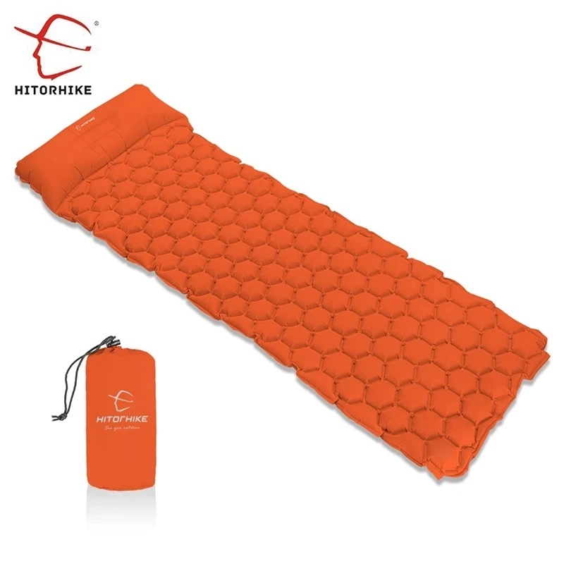 Hitorhike-colchón inflable de llenado rápido para otoño e invierno, colchoneta de playa para acampar, con almohada, almohadilla para dormir