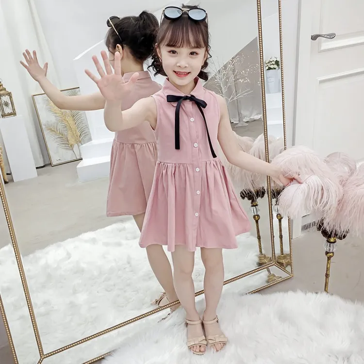 Платье для маленьких девочек детское весеннее хлопковое льняное платье