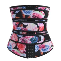 floral print neoprene waist trainer shapewears 3 belts bustier slimming gorset plus size 6xl korset gym workout corselet gorsett