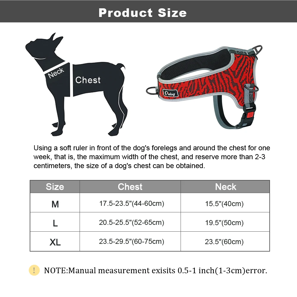 

Reflective Dog Harness Adjustable Nylon Pet Mesh Harness Vest Pet Supplies For Medium Large Dogs Walking Training