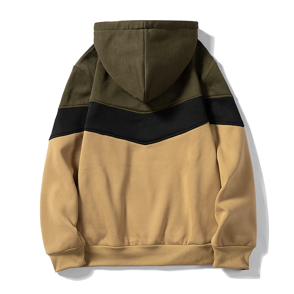 

Men's and women's autumn and winter long sleeve Hooded Sweatshirt casual fleece stitching hooded sports sweater