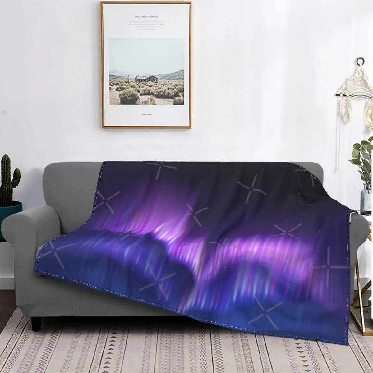 

Manta a cuadros с luces de небесно-Полярный, кубрекеты цветов общего и голубого цвета, manta double для cama