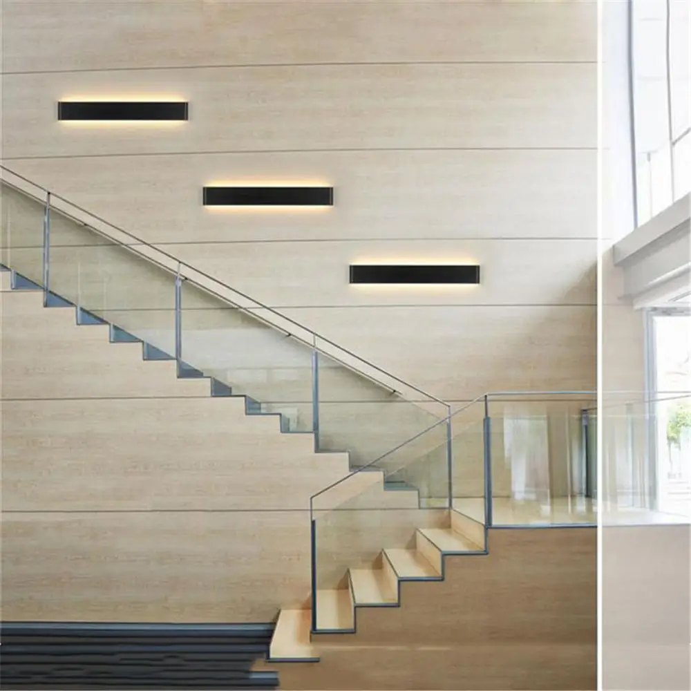 

Moderne Led Wandlamp Armatuur Zwart Wit Aluminium Trappen Wandkandelaar Lamp Woonkamer Achtergrond Led Lamp Badkamer Spiegel Li