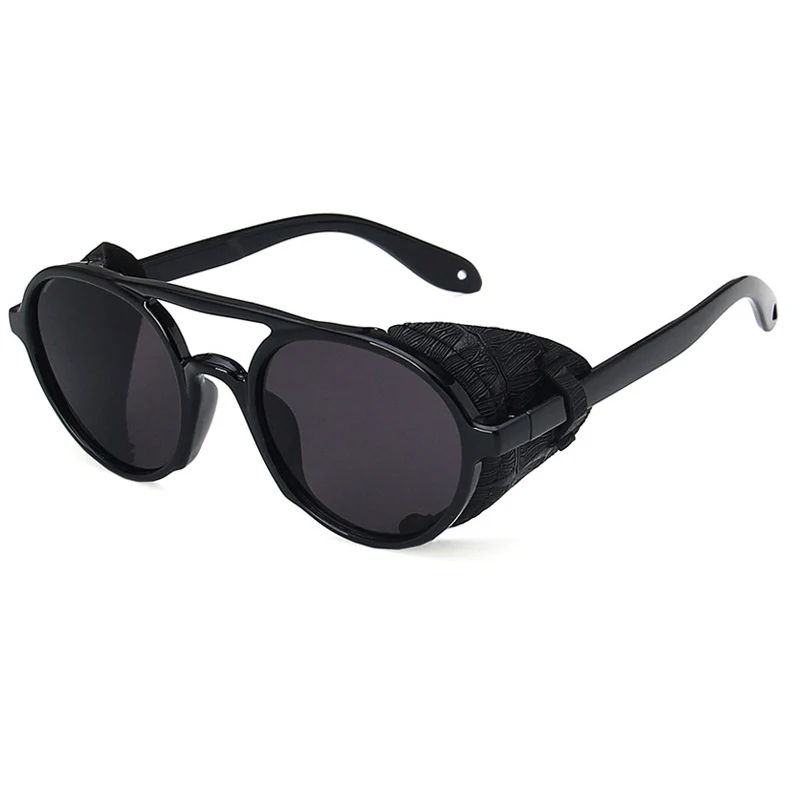 Круглые Солнцезащитные очки в стиле стимпанк для мужчин и женщин брендовые