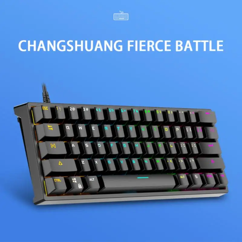 Проводная игровая клавиатура механическая с подсветкой USB 61Keycaps