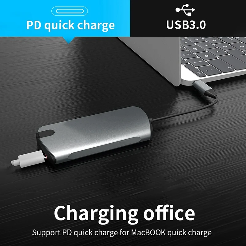 5-In-1 USB Hub to Type C Data With 5-Port 3.0 USB-C PD Charging 4K Display for s Notebooks Phone | Компьютеры и офис