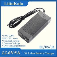 liitokala 3s 12 6v 5a charger power supply adapter 12v lithium battery pack li ion batterites euusauuk ac dc plug converter