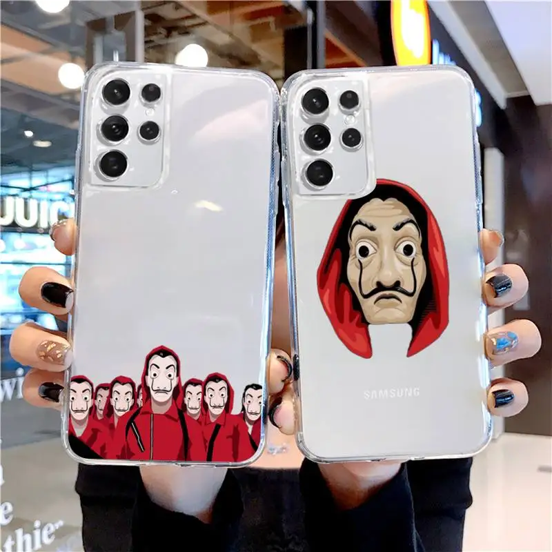 

TV Money Heist House Paper Phone Case For Samsung A 51 50 52 12 21s 31 40 70 71 note S 20 10 21 ultra plus fe clear coque shell